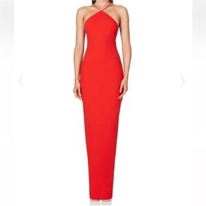 Nookie Trinity Halter Gown Cherry Red Floor length Dress